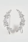 Shop_Modarta_Silver Plated Crystals Front-hug Ear Cuffs _at_Aza_Fashions