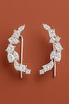 Buy_Modarta_Silver Plated Crystals Front-hug Ear Cuffs _at_Aza_Fashions