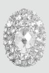 Modarta_Silver Plated Crystals Elegant Oval Earrings _Online_at_Aza_Fashions