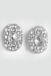 Buy_Modarta_Silver Plated Crystals Elegant Oval Earrings _Online_at_Aza_Fashions