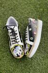 Buy_Modanta Footwear_Black Elephant Motif And Mirror Work Sneakers _at_Aza_Fashions