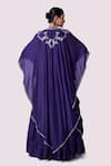 Shop_Onaya_Purple Silk Embroidery, Mirrors, Sequins, Beads V-neck Cape And Lehenga Set _at_Aza_Fashions