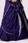 Shop_Onaya_Purple Silk Embroidery, Mirrors, Sequins, Beads V-neck Cape And Lehenga Set _Online_at_Aza_Fashions