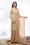 Buy Samyukta Singhania Beige Georgette Embroidery, Sequins Round Neck Kurta And Sharara Set Online at Aza Fashions Buy_Samyukta Singhania_Beige Georgette Embroidery, Sequins Round Neck Kurta And Sharara Set _Online_at_Aza_Fashions