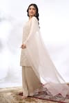 Shop_Samyukta Singhania_Ivory Georgette Embroidery Round Neck Straight Kurta And Sharara Set _Online