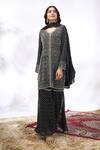 Buy Samyukta Singhania Black Georgette Embroidery V-neck Geometric Kurta Set Online Buy_Samyukta Singhania_Black Georgette Embroidery V-neck Geometric Kurta Set _Online