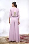 Shop_Samyukta Singhania_Lilac Georgette Embroidery Round , Square Peacock Jacket Sharara Set _at_Aza_Fashions