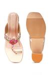 Buy_Sole House_Rose Gold Embroidery, Beads, Mirrors Floral Block Heels _Online_at_Aza_Fashions