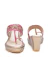Sole House_Pink Embroidery, Sequins Dabka And Zari Wedge Sandals _Online_at_Aza_Fashions