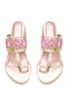 Shop_Sole House_Rose Gold Embroidery, Pearls, Beads, Rhinestones Block Heels _Online_at_Aza_Fashions