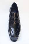 Shop_Shradha Hedau Footwear Couture_Black Lucus Brogue Detail Moccasins _at_Aza_Fashions
