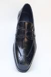 Buy_Shradha Hedau Footwear Couture_Black Lucus Brogue Detail Moccasins _Online_at_Aza_Fashions