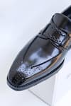 Shop_Shradha Hedau Footwear Couture_Black Lucus Brogue Detail Moccasins _Online_at_Aza_Fashions