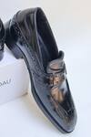 Shradha Hedau Footwear Couture_Black Lucus Brogue Detail Moccasins _Online