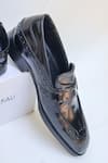 Buy_Shradha Hedau Footwear Couture_Black Lucus Brogue Detail Moccasins _at_Aza_Fashions