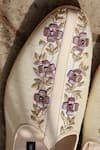 Shop_Shradha Hedau Footwear Couture_Beige Aaryan Floral Embroidered Mojadi _Online_at_Aza_Fashions