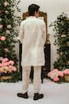 Shop_Vaani Beswal_Ivory Cotton Embroidery Romeo Crochet Flower Work Kurta _at_Aza_Fashions