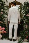 Shop_Vaani Beswal_Ivory Handloom Cotton Embroidery Amor Crochet Flower Work Shirt _at_Aza_Fashions