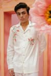 Buy_Vaani Beswal_Ivory Handloom Cotton Applique Zarah Berry Branches Shirt _at_Aza_Fashions