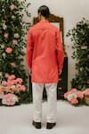 Shop_Vaani Beswal_Red Cotton Finch Pintuck Short Kurta _at_Aza_Fashions