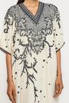 Shop_Ott_Ivory Silk Embroidery V-neck Dress _Online_at_Aza_Fashions