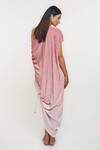 Shop_Ott_Pink Polyester Asymmetric Ombre Kaftan Dress _at_Aza_Fashions