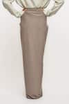 Shop_Ott_Gray Viscose, Spandex Draped Skirt _at_Aza_Fashions
