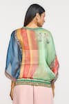 Shop_Ott_Multi Color Silk Embroidery Round Neck Singh Twins Sheer Top _at_Aza_Fashions