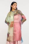 Buy_Ott_Multi Color Silk Embroidery, Patchwork Round Neck Singh Twins Long Tunic _at_Aza_Fashions
