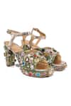 Buy_Anaar_Multi Color Stones Multicolored Work Block Heels _at_Aza_Fashions