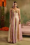 Buy_Reeti Arneja_Multi Color Silk Beads, Embroidery Riwaayat Banarasi Kalidar Anarkali _at_Aza_Fashions