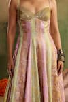 Reeti Arneja_Multi Color Silk Beads, Embroidery Riwaayat Banarasi Kalidar Anarkali _Online_at_Aza_Fashions