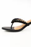 Buy_Preet Kaur_Black Beads Burano V Strap Heels _Online_at_Aza_Fashions