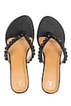 Shop_Preet Kaur_Black Beads Burano V Strap Heels _Online_at_Aza_Fashions