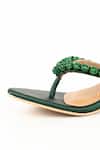 Preet Kaur_Emerald Green Beads Burano V Strap Heels _Online_at_Aza_Fashions