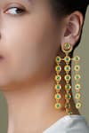 Shop_Joules By Radhika_Gold Plated Stones Zyrune Chandeliers Earrings _at_Aza_Fashions
