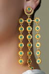 Joules By Radhika_Gold Plated Stones Zyrune Chandeliers Earrings _Online_at_Aza_Fashions
