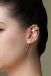 Shop_Joules By Radhika_Gold Plated Sol Flair Cuff Earrings _at_Aza_Fashions