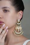 Buy_Joules By Radhika_Gold Plated Pearls, Stones Chandbali Cascade Earrings _at_Aza_Fashions