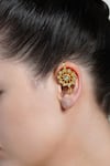 Shop_Joules By Radhika_Gold Plated Stones Sunburst Ear Cuff Earrings _at_Aza_Fashions