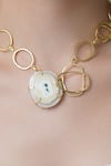 Shop_Joules By Radhika_Gold Plated Elegant Agate Choker Necklace _at_Aza_Fashions