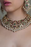 Shop_Joules By Radhika_Multi Color Pearls, Stones Nav Riwaaz Bridal Choker Set _at_Aza_Fashions