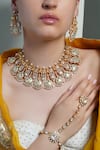 Buy_Joules By Radhika_Gold Plated Stones, Pearls Peacock Aura Choker Necklace Set _at_Aza_Fashions