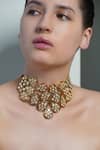 Buy_Joules By Radhika_Gold Plated Amber Bloom Teardrop Necklace _at_Aza_Fashions