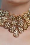 Joules By Radhika_Gold Plated Amber Bloom Teardrop Necklace _Online_at_Aza_Fashions