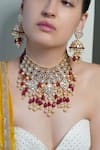 Buy_Joules by Radhika_Gold Plated Stones, Pearls, Beads Rouge Rani Necklace Set _at_Aza_Fashions