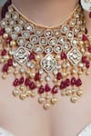 Joules by Radhika_Gold Plated Stones, Pearls, Beads Rouge Rani Necklace Set _Online_at_Aza_Fashions