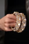 Shop_Joules By Radhika_Gold Plated Stones, Rhinestones Regalia Lustre Bangle - Set Of 2 _at_Aza_Fashions