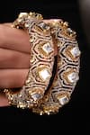Joules By Radhika_Gold Plated Stones, Rhinestones Regalia Lustre Bangle - Set Of 2 _Online_at_Aza_Fashions