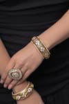 Buy_Joules By Radhika_Gold Plated Crystals, Beads Sovereign Bangle - Set Of 2 _at_Aza_Fashions